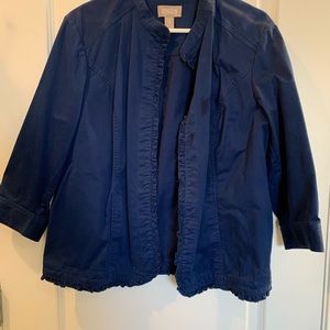Chico’s navy size two bomber jacket